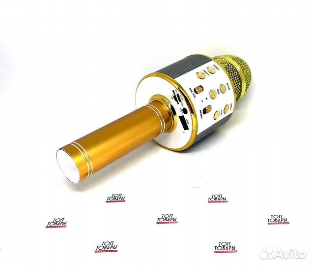 Караоке-микрофон-колонка Wster золотистый