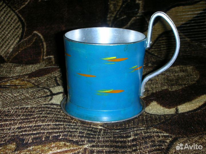 Подстаканник с подставкой, эмаль, алюминий, СССР