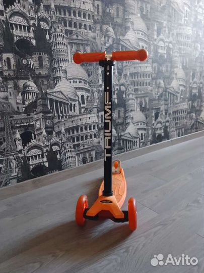 Самокат детский трехколесный светящиеся колеса