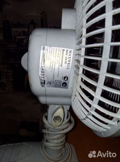 Вентилятор настольный на прищепке