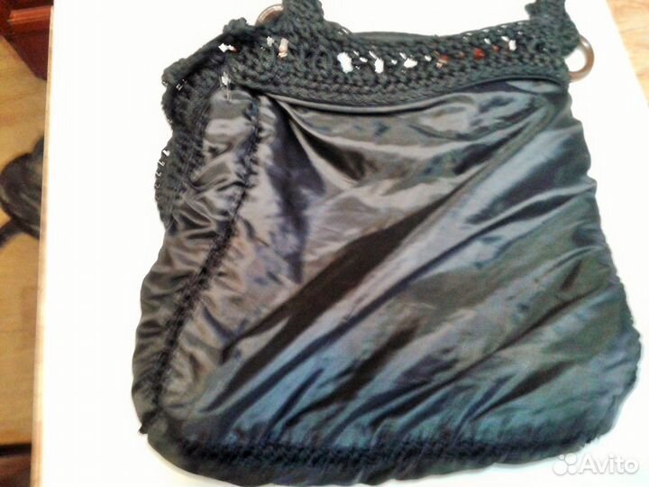 Сумка женская винтажная. Макраме, дерево