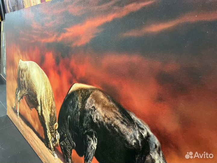 Картина маслом «Бой быков» (100*200)
