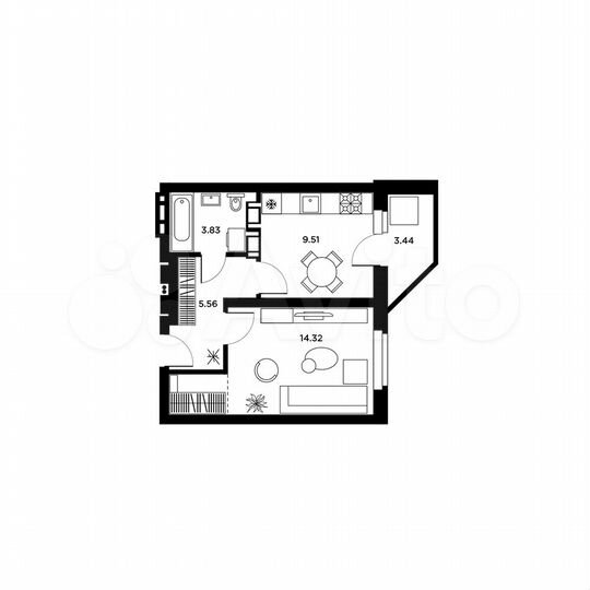 1-к. квартира, 34,9 м², 18/26 эт.