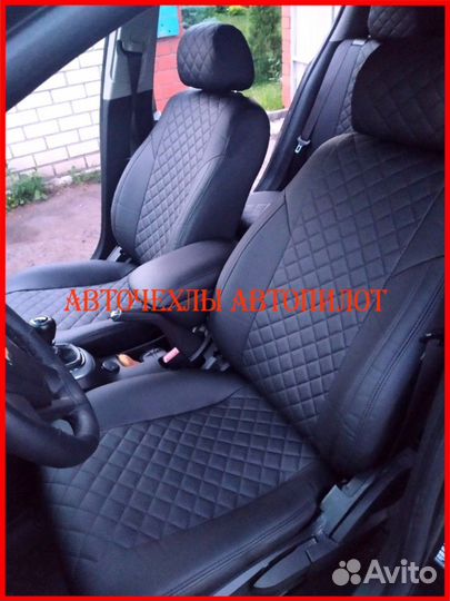 Чехлы Автопилот Chevrolet Lanos из экокожи чёрные