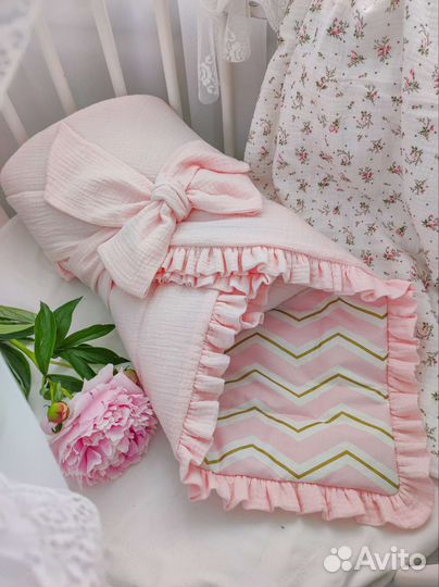 Конверт на выписку из муслина летний новый