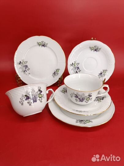 Чайное трио Клематис от Thun. Чехословакия