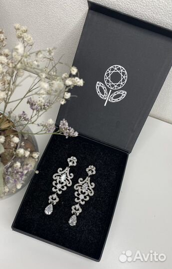 Серьги вечерние свадьба никах