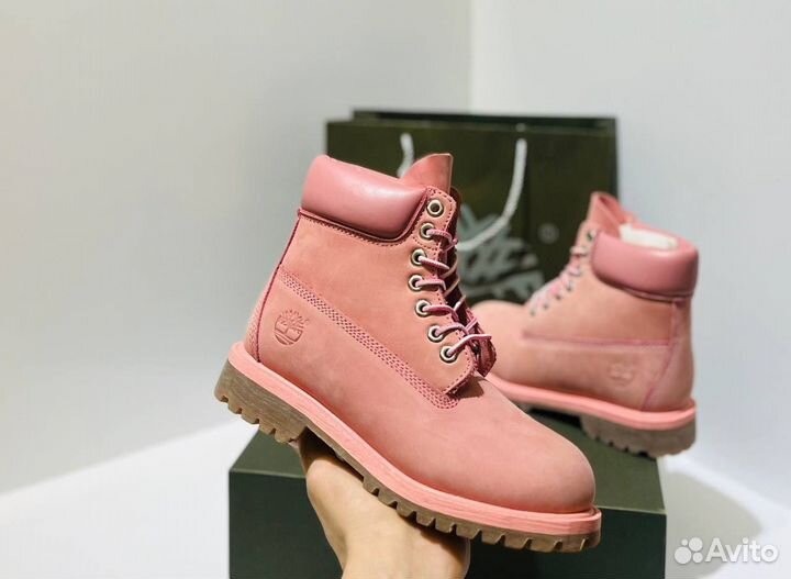 Ботинки женские Timberland pink демисезон