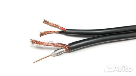 Кабель видеонаблюдения RG59+питание (всепогодный)