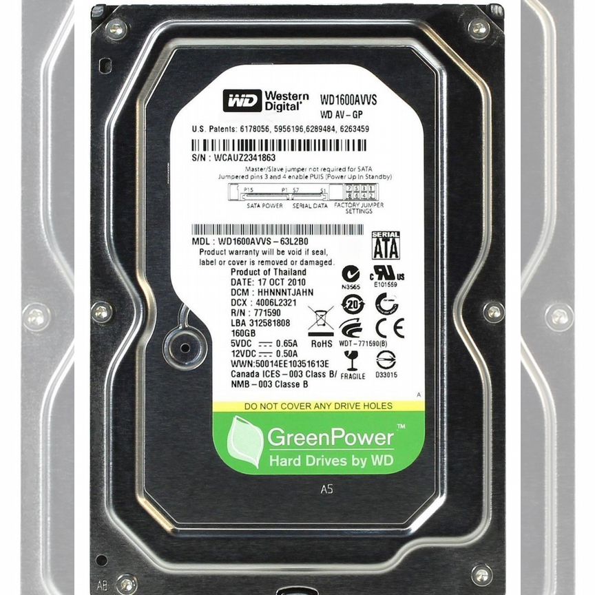 [WD1600AVVS] Жесткий Диск Western Digital 160gb Sata Wd1600avvs