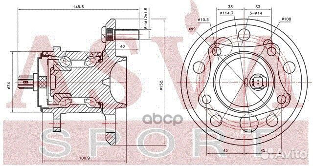 Ступица с подшипником toyota/lexus camry 11- задн