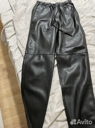 Брюки Mango кожаные