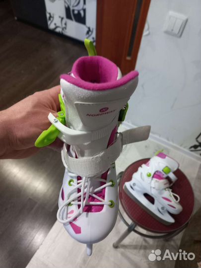 Коньки детские раздвижные р.30-33