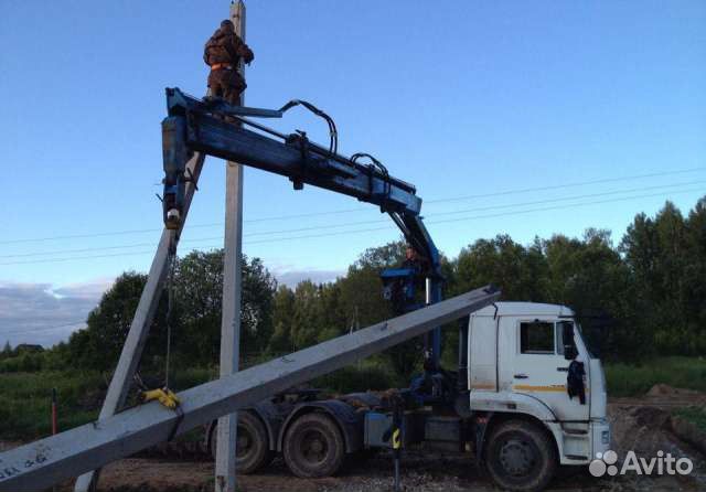 Установим опоры лэп, столбы под электричество