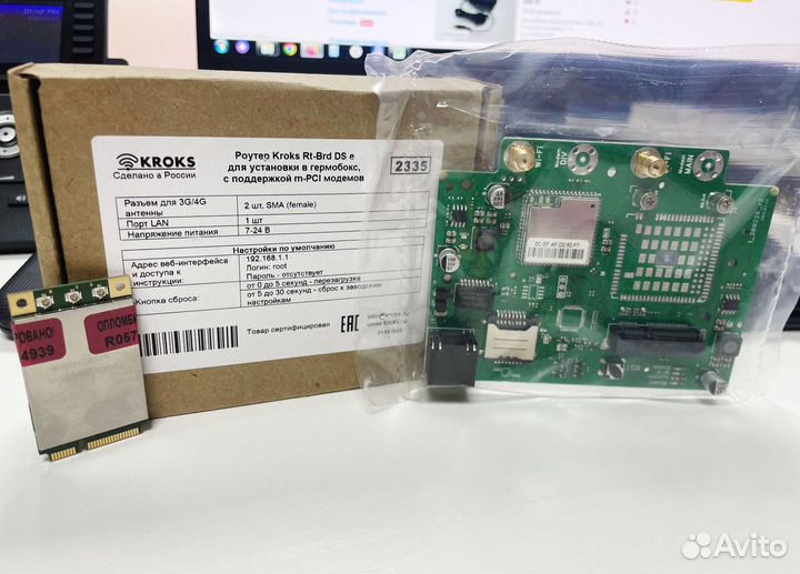 Роутер Kroks для установки в гермобокс+модем m-PCI