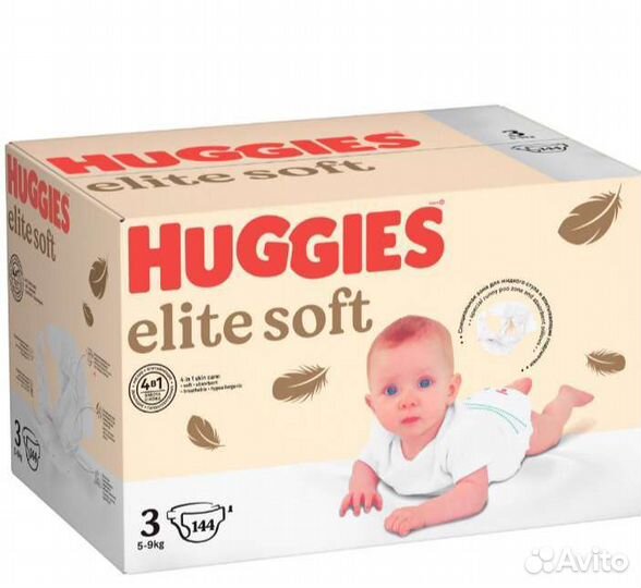 Huggies elite soft 3/144шт подгузники