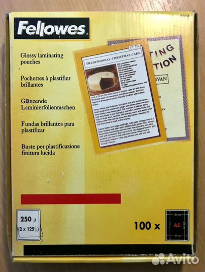Fellowes папки для пластификации