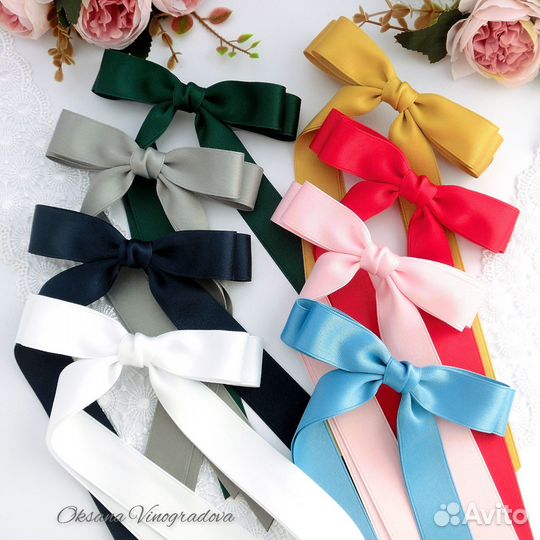 Бант тонкий хлопковая лента