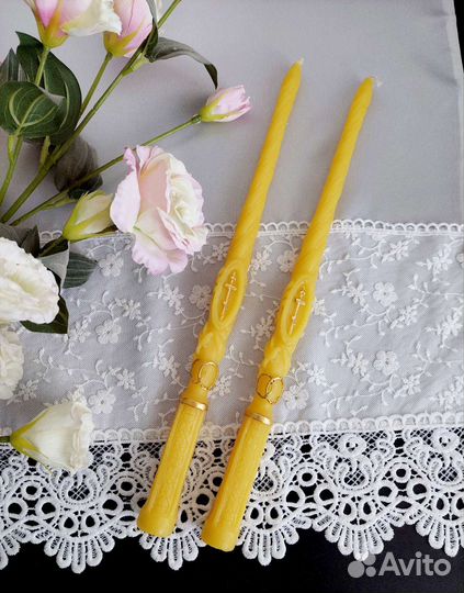 Свечи венчальные восковые h38см