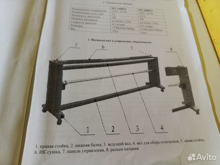 Подмотчик с ик сушкой для широкоформатного плоттер