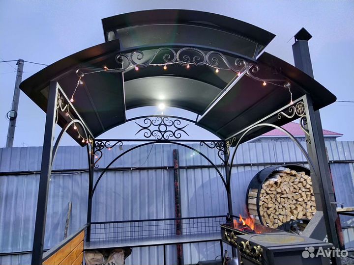 Мангальная зона, беседка с мангалом