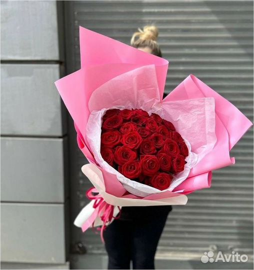 Большие букеты с розами. 15 25 51 101 роза