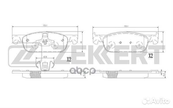 Колодки торм. диск. передн. Dacia Logan II 12