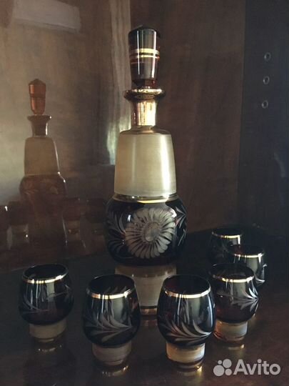 Графин и рюмки. Богемия. Чехия