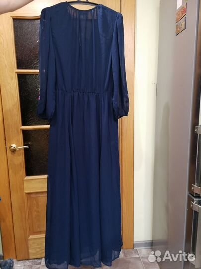 Платье макси женское с вышивкой