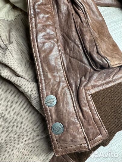 Мужской кожаный бомбер 54 56