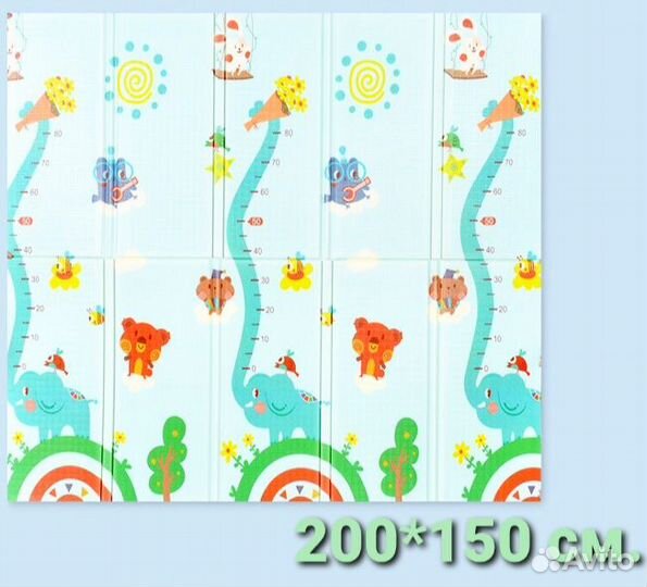 Детский коврик игровой складной двусторонний