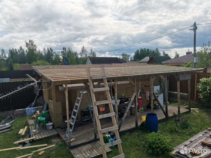 Строительная бригада плотники брус каркас