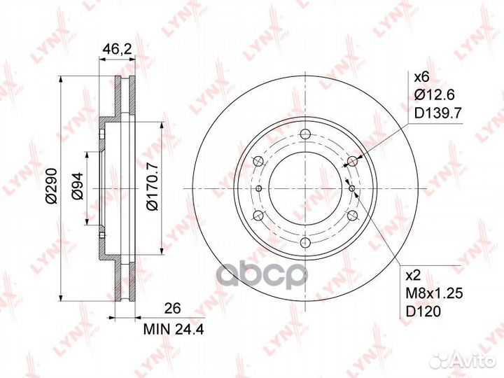 BN-1090 Диск тормозной mitsubishi pajero 00- (R
