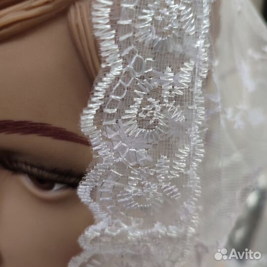 Платок для храма из гипюра, цв.белый