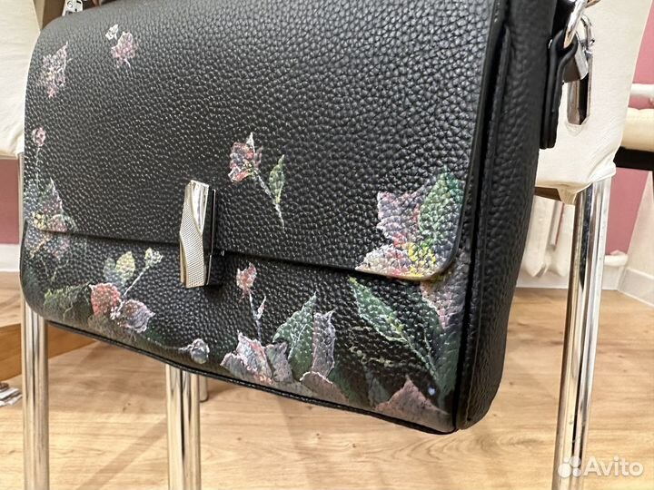Сумка кожаная ручная роспись