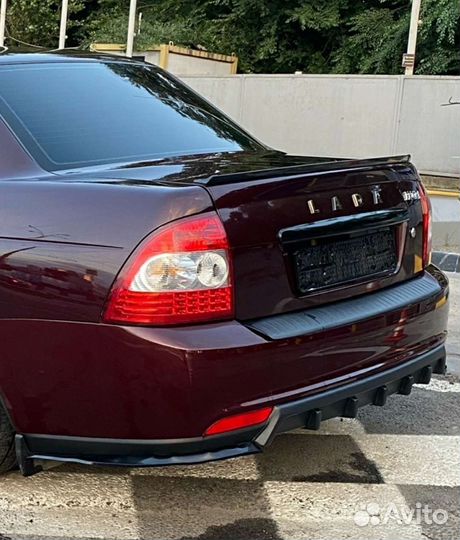 Диффузор на задний бампер Приора 2 хетчбэк, седан