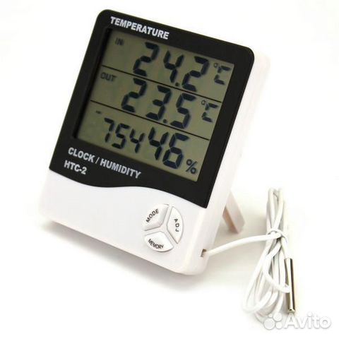 Термометр/гигрометр/часы HTC-2