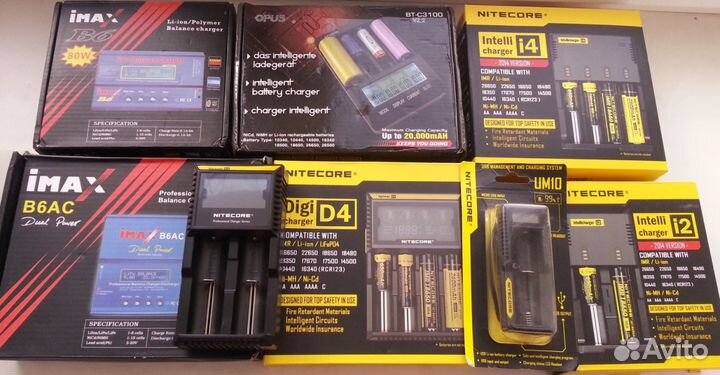 Аккумуляторы 18650 18500 26650 зарядные устройства