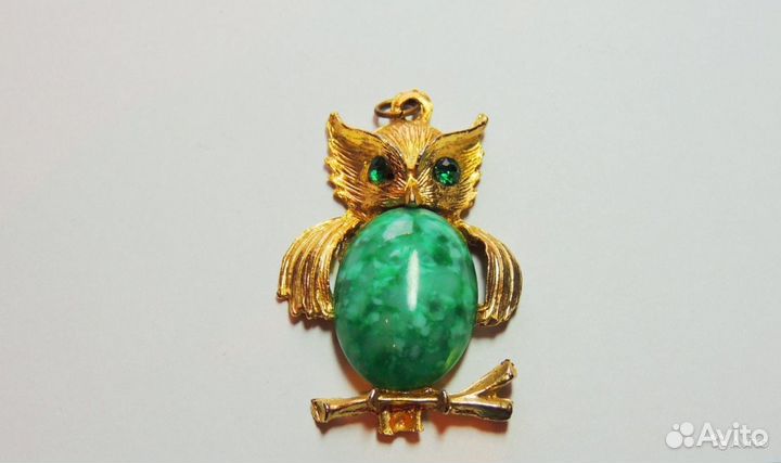 Подвеска Сова, пекинское стекло