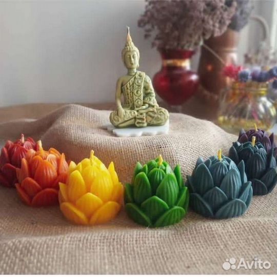 Свеча Лакшми луна лотос Ганеша Будда