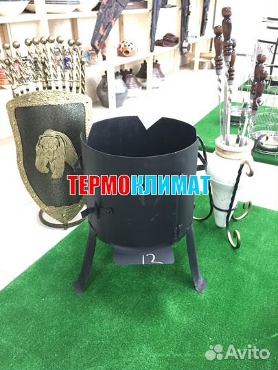 Печь, очаг под казан 12л с дверцей