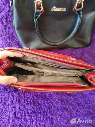 Сумка черная/красная новая