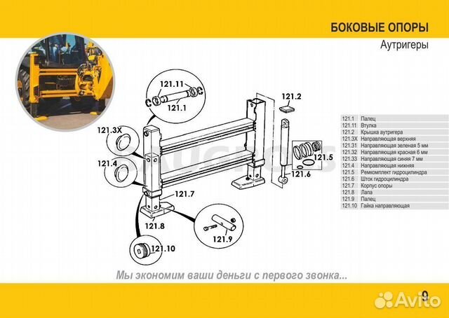 Запчасти JCB 1-13 пальцы втулки передняя стрела