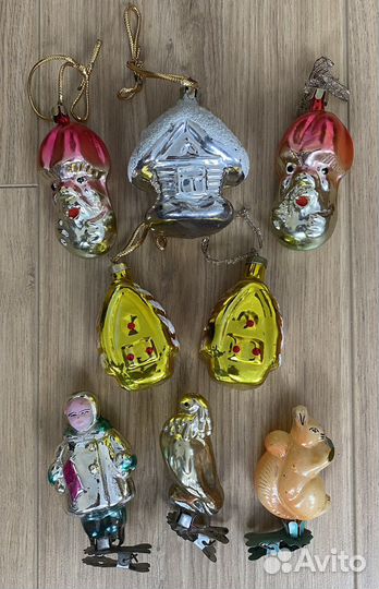 Елочные игрушки СССР стекло
