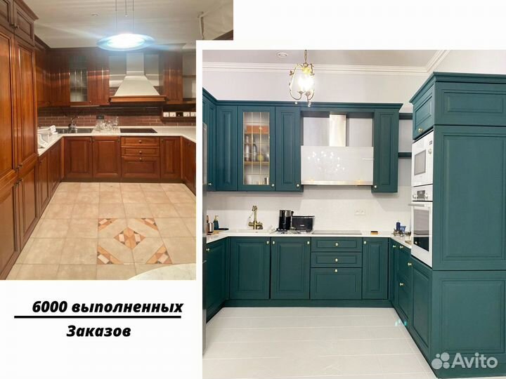 Покраска Реставрация мебели фасадов кухни шкафы