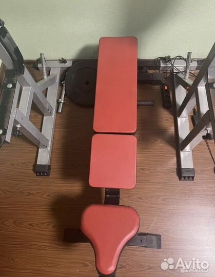 Стойка для штанги + скамья + гриф