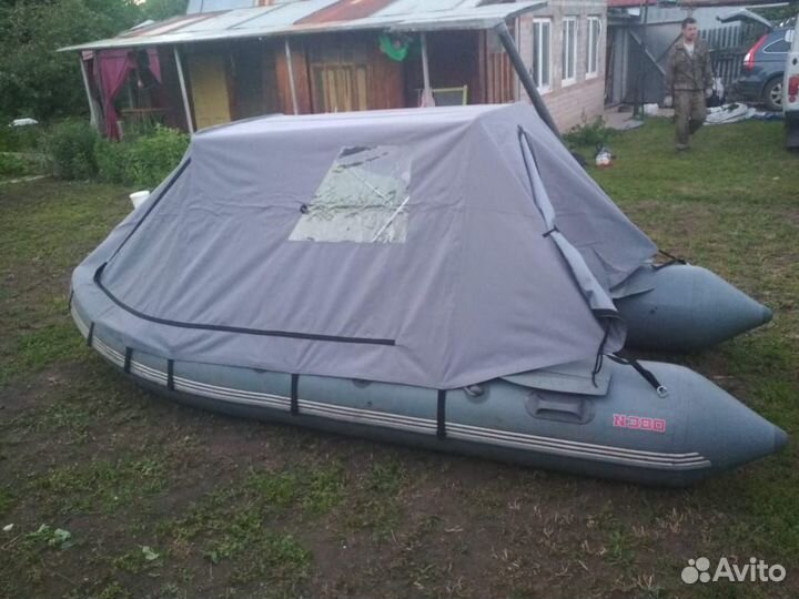 Тент с дугами на лодку пвх-380