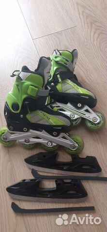 Роликовые коньки(2в1) /Коньки. раздвижные 29-32
