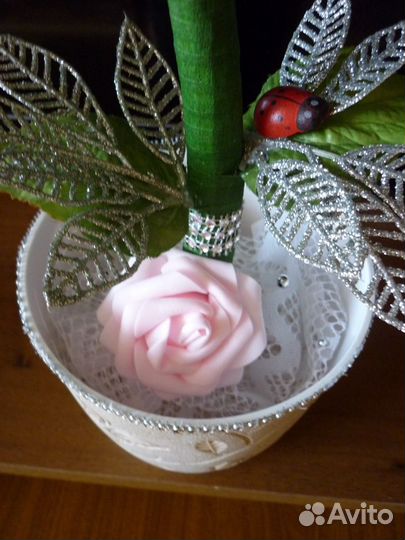 Изысканный пушистик.Топиарий.Ручная работа