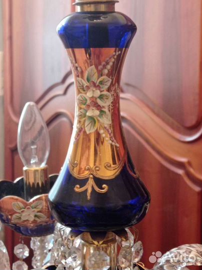 Люстра потолочная бу хрустальная Чехословакия